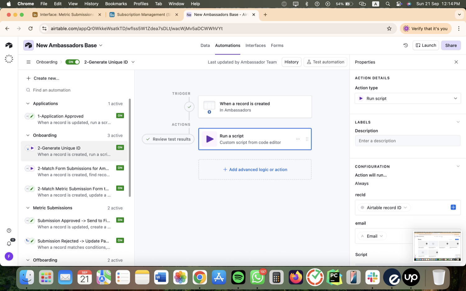 Creator Ambassador Program Ops - Airtable, Make.com & Zapier screenshot 9